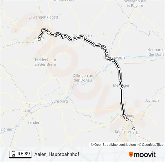 RE 89 Train Line Map