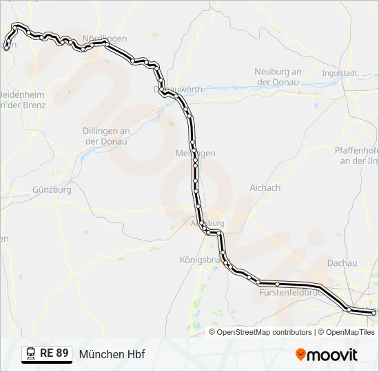 RE 89 Train Line Map