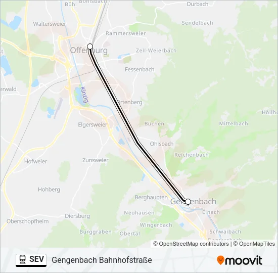 SEV Train Line Map