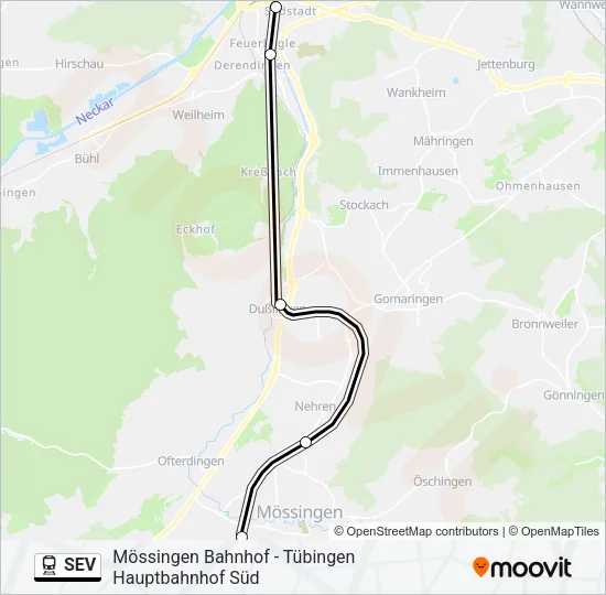 SEV Train Line Map