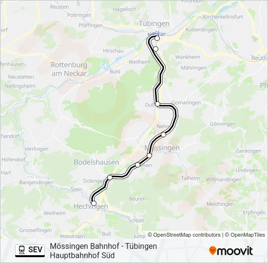 SEV Train Line Map
