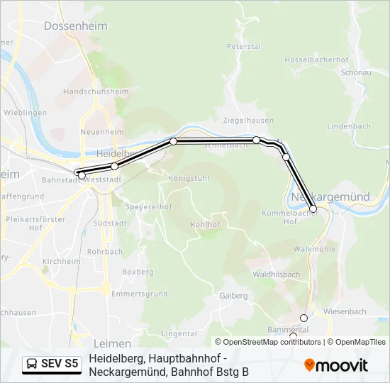 SEV S5 Bus Line Map