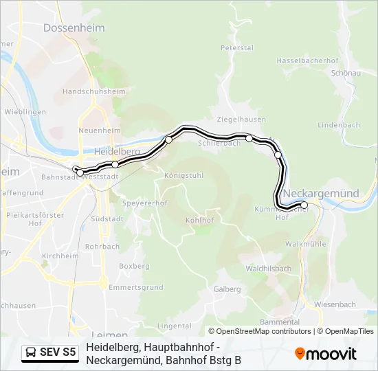 SEV S5 Bus Line Map