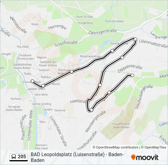 205 Bus Line Map