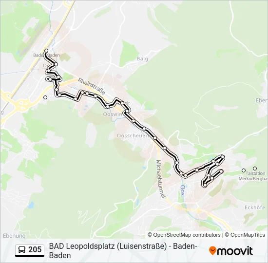 205 Bus Line Map