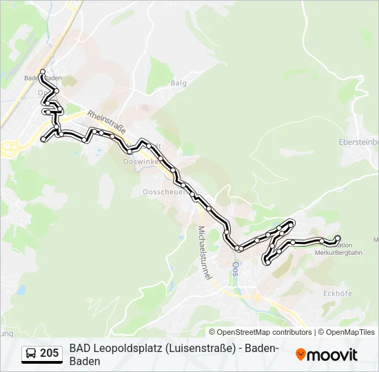 205 Bus Line Map