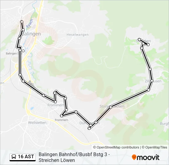16 AST Bus Line Map