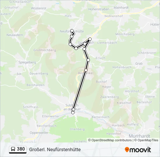 380 Bus Line Map