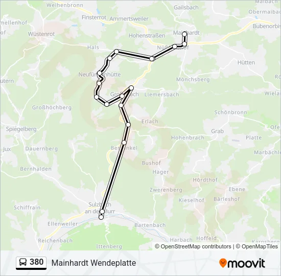 380 Bus Line Map