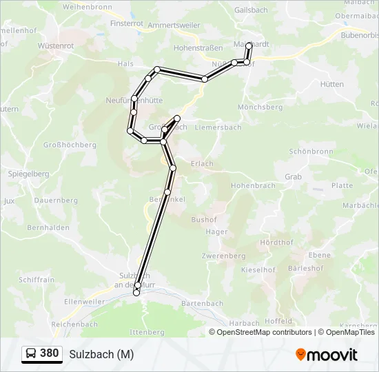 380 Bus Line Map