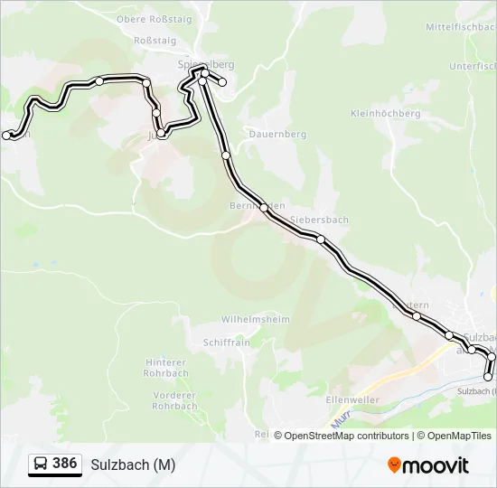 386 Bus Line Map