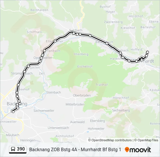 390 Bus Line Map