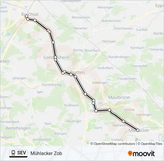 SEV Train Line Map