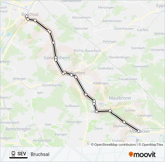 SEV Train Line Map