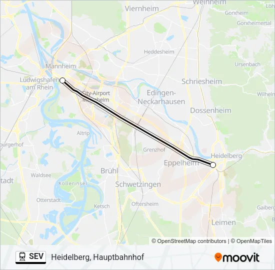 SEV Train Line Map