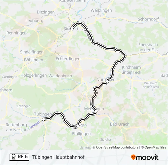 RE 6 Train Line Map