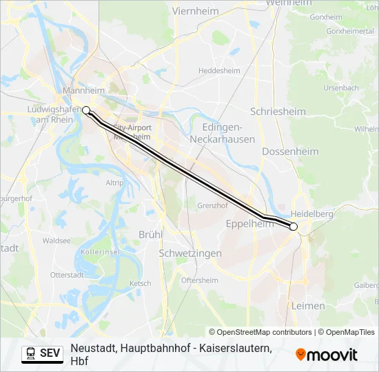 SEV Train Line Map