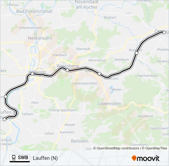 Поезд SWB: карта маршрута