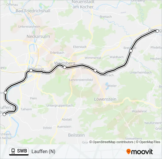 SWB Train Line Map
