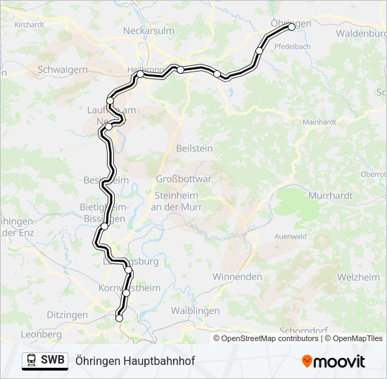 Поезд SWB: карта маршрута