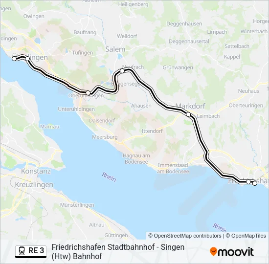 RE 3 Train Line Map