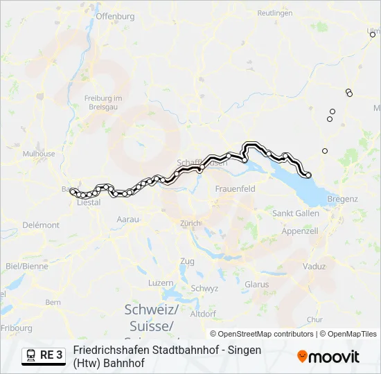 RE 3 Train Line Map