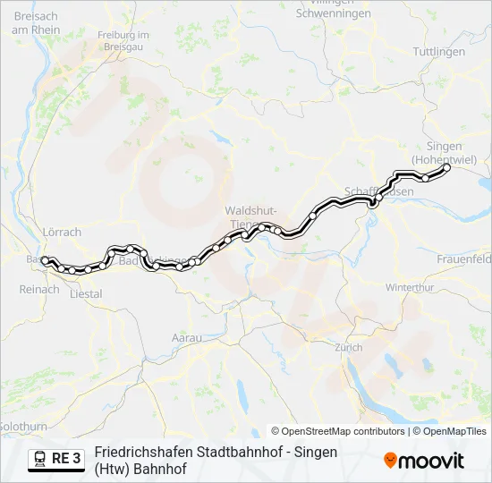 RE 3 Train Line Map