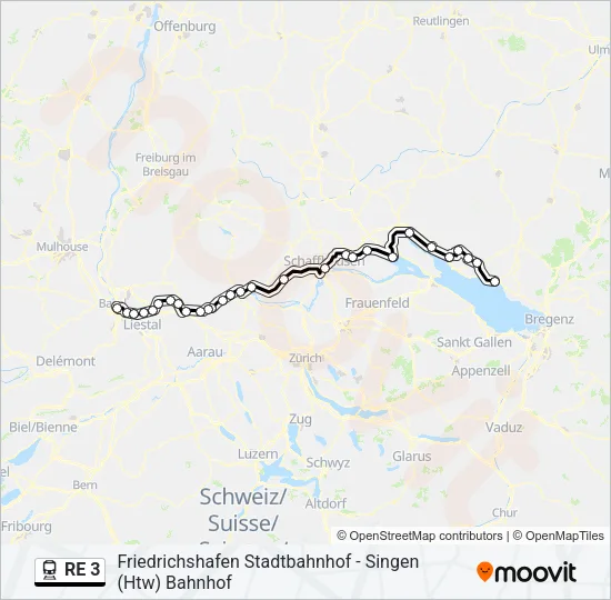 RE 3 Train Line Map