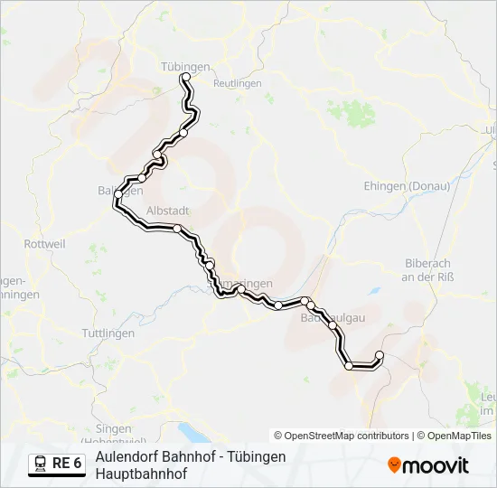 RE 6 Train Line Map