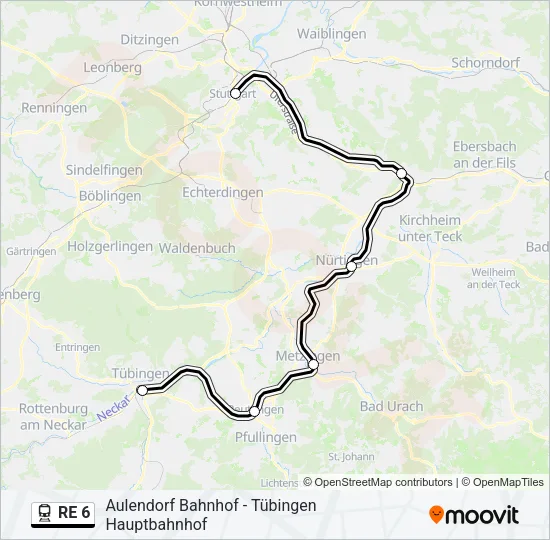 RE 6 Train Line Map
