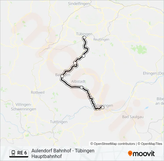 RE 6 Train Line Map