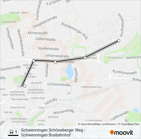 1 Bus Line Map