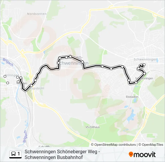 1 Bus Line Map