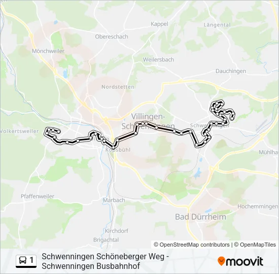 1 Bus Line Map
