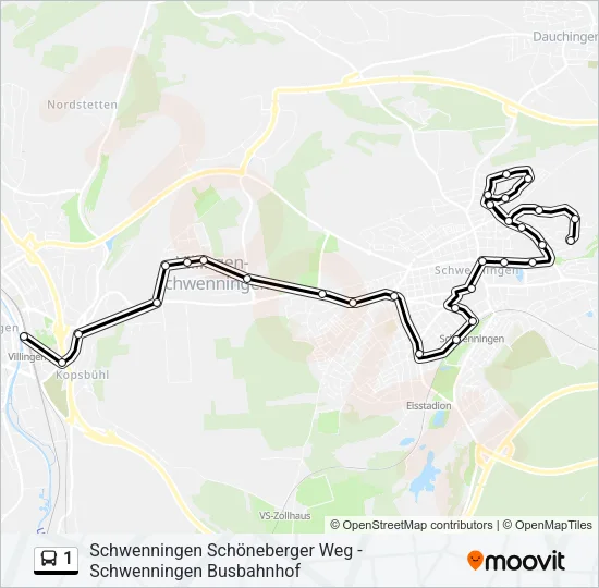 1 Bus Line Map