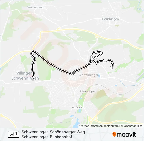 1 Bus Line Map