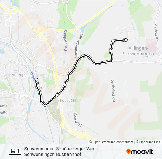 1 Bus Line Map