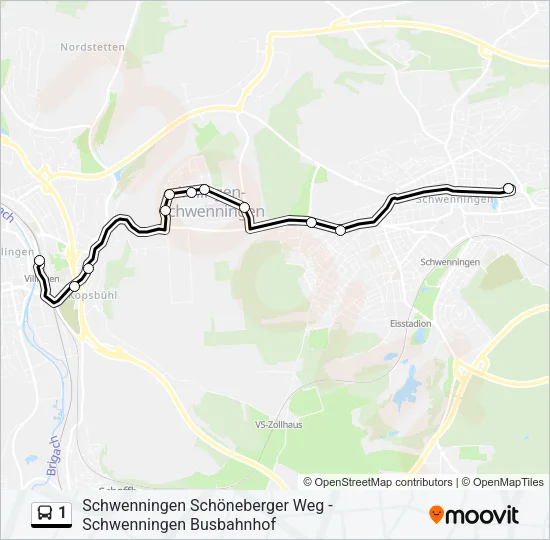 1 Bus Line Map