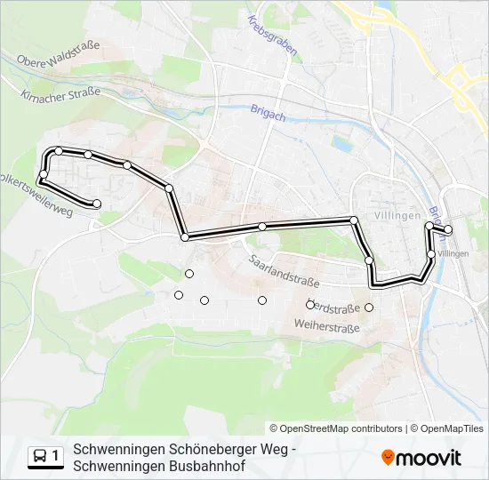 1 Bus Line Map