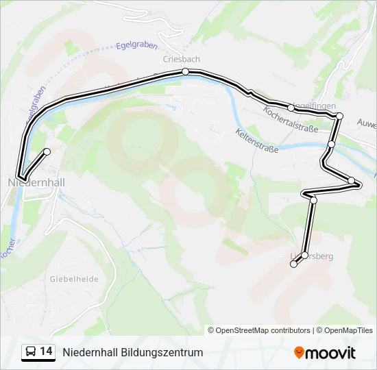 14 Bus Line Map