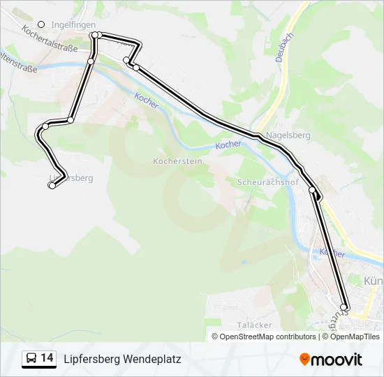 14 Bus Line Map