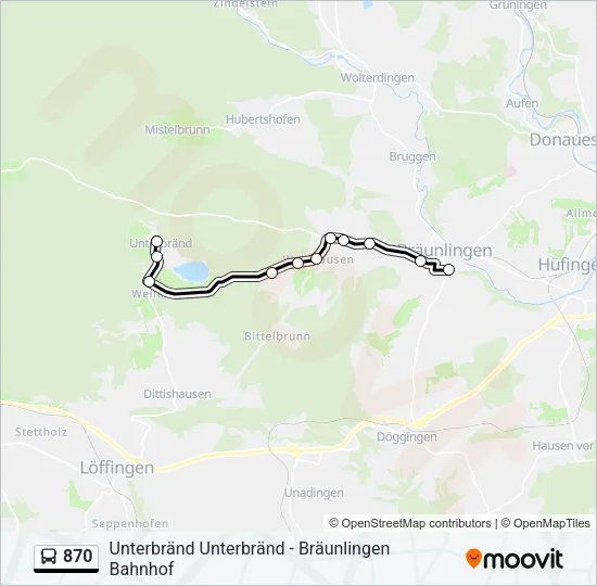 870 Bus Line Map