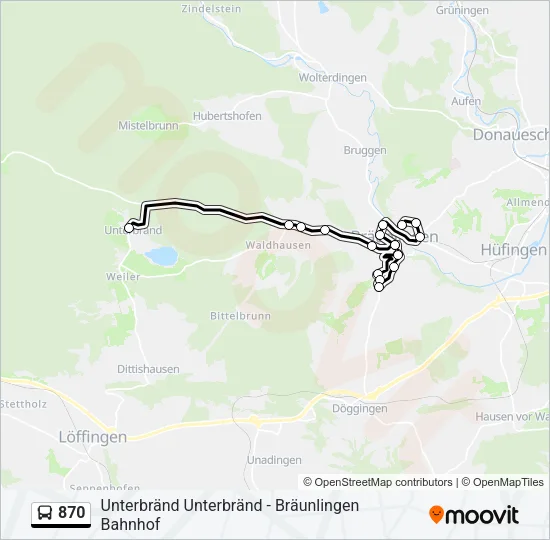 870 Bus Line Map