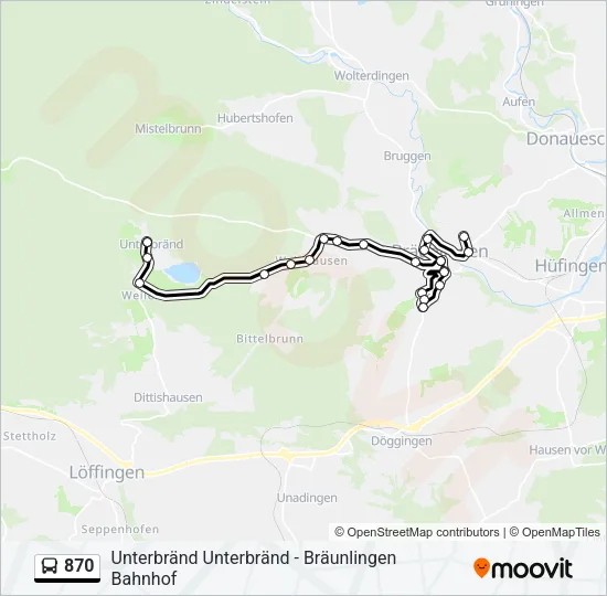 870 Bus Line Map