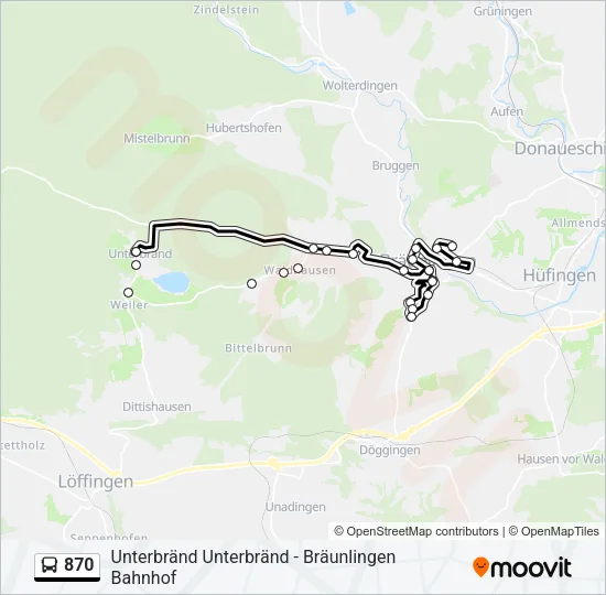 870 Bus Line Map