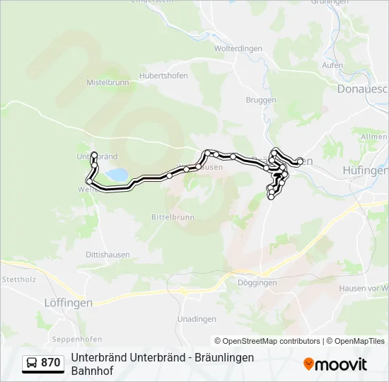 870 Bus Line Map