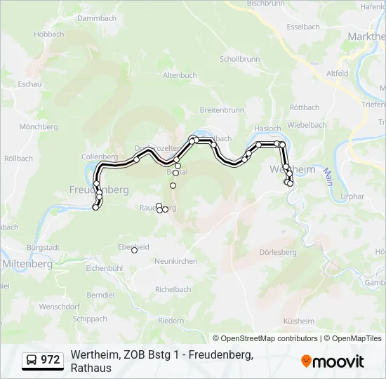 Buslinie 972 Karte