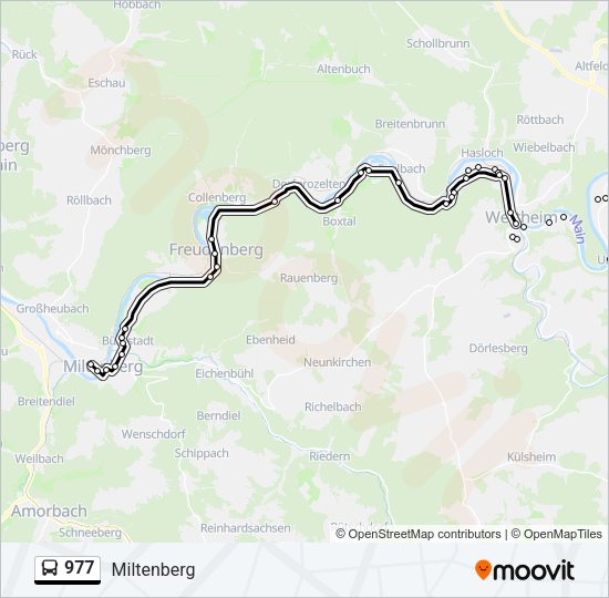 Автобус 977: карта маршрута