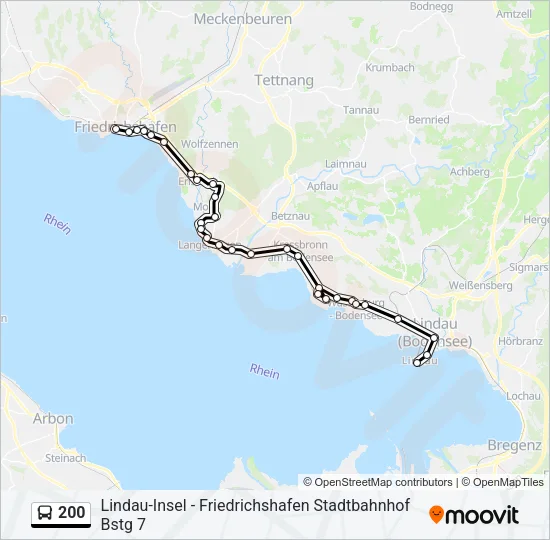 200 Bus Line Map