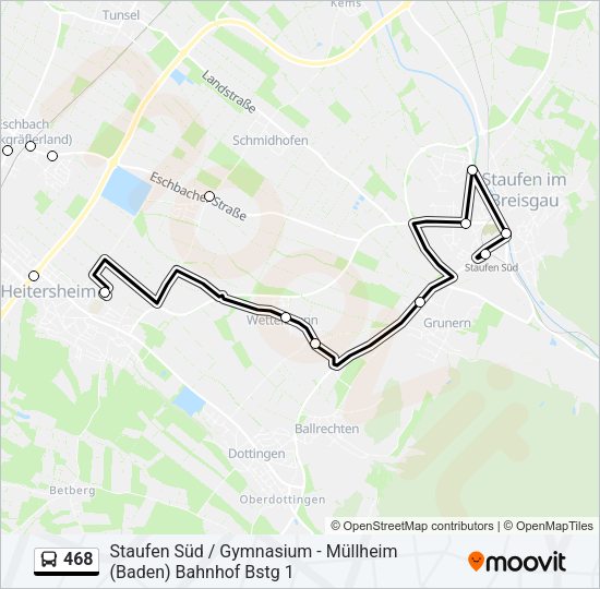 Автобус 468: карта маршрута